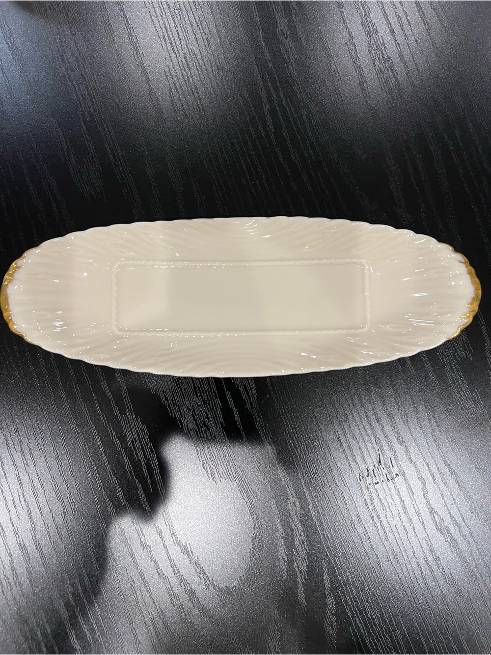 Lenox Special Edition Porcelain Gold Trim Oval Butter Dish